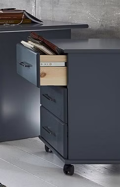 Massivholz Rollcontainer mit Schubladen und Metallgriffe CONTRA 46x69x49cm Kiefer massiv grau lackiert Casa de mobila Goslar Massivholz Rollcontainer mit Schubladen und Metallgriffe CONTRA 46x69x49cm Kiefer massiv grau lackiert Casa de mobila Goslar
