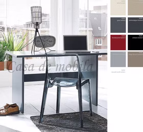 Schreibtisch 125x74x78cm Bürotisch Kiefer massiv grau schwarz rot weiß lackiert Schreibtisch 125x74x78cm Bürotisch Kiefer massiv grau schwarz rot weiß lackiert