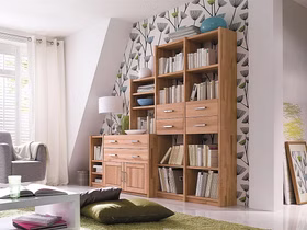 Massivholz Bücherregal 223x197x46/33cm CONTRA kernbuche massiv natur geölt Casa de mobila Goslar