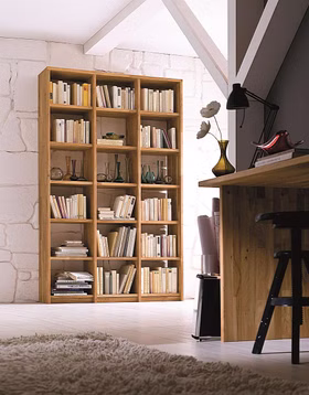 Massivholz Büroregal Bücherregal holzregal nach maß CONTRA eiche massiv geölt casademobila