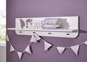 Hängegarderobe Jolina 120x30x20cm Kiefer massiv weiß gewachst Casa de mobila Goslar