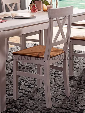 Stühle FLAIR 49x91x49cm Kiefer massiv 2farbig weiß eichefarben gelaugt geölt Casa de mobila Goslar