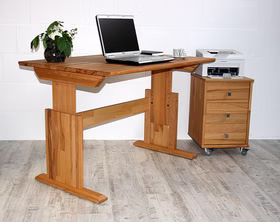 Massivholz Schreibtisch-Container mit schubladen VERONA 40x63x45cm Kernbuche massiv geölt Casa de mobila Goslar