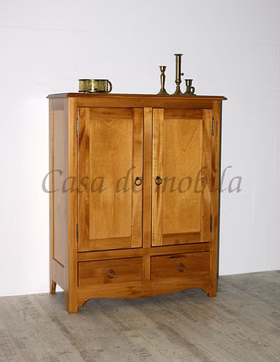 Massivholz kommode 2 türig 78x100x37cm AQUA Pappel massiv Bernsteinfarben Casa de mobila Goslar