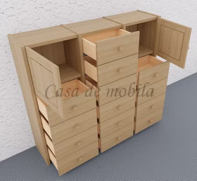Massivholz Schubladenkommode 136x121x33cm CONTRA Kiefer Buche Eiche von Casademobila Goslar