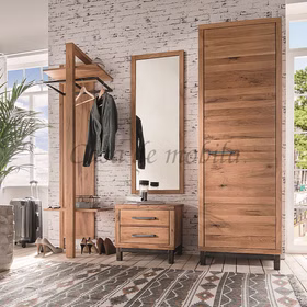 Dielenspiegel Groß mit Holzrahmen BREST 50x140 Wildeiche massiv geölt rustikal bei Casademobila Goslar