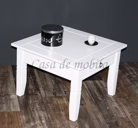 Massivholz Couchtisch mit 1 Schublade 65x46x65cm Decor Pappel massiv weiß lackiert Casademobila Goslar Massivholz Couchtisch mit 1 Schublade 65x46x65cm Decor Pappel massiv weiß lackiert Casademobila Goslar