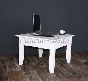 Massivholz Stubentisch mit 1 Schublade 65x46x65cm Decor Pappel massiv weiß lackiert Casademobila Goslar Massivholz Stubentisch mit 1 Schublade 65x46x65cm Decor Pappel massiv weiß lackiert Casademobila Goslar