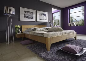 Massivholz bettgestell mit Kopfteil 2,180x200x39 cm Kiefer massiv gelaugt geölt Easy Sleep casademobila Goslar