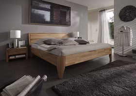 Massivholz bett Easy Sleep 100x200x45cm Kernbuche massiv parkettverleimt geölt B1 KT1 Casa de mobila Goslar