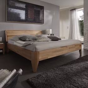 Holzbett Easy Sleep 100x200x45cm Kernbuche massiv parkettverleimt geölt B1 KT1 Casa de mobila Goslar