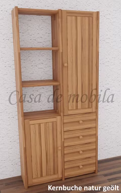 Massivholz schrank schmal 92x197x33cm CONTRA Kernbuche massiv natur geölt von Casademobila Goslar Massivholz schrank schmal 92x197x33cm CONTRA Kernbuche massiv natur geölt von Casademobila Goslar