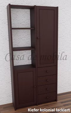 Massivholz schrank 92x197x33cm CONTRA Kiefer massiv dunkelbraun kolonial lackiert von Casademobila Goslar Massivholz schrank 92x197x33cm CONTRA Kiefer massiv dunkelbraun kolonial lackiert von Casademobila Goslar