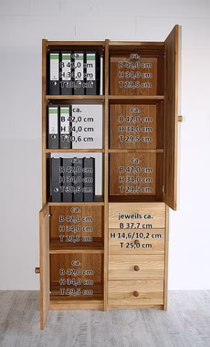 Aktenschrank 92x197x33cm CONTRA Massivholz von Casademobila Goslar Aktenschrank 92x197x33cm CONTRA Massivholz von Casademobila Goslar