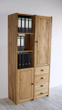 Büroschrank 92x197x33cm CONTRA Wildeiche massiv natur geölt von Casademobila Goslar Büroschrank 92x197x33cm CONTRA Wildeiche massiv natur geölt von Casademobila Goslar
