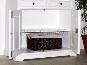 Buffetschrank 105x195x50cm Fichte 2farbig antikweiß / antik