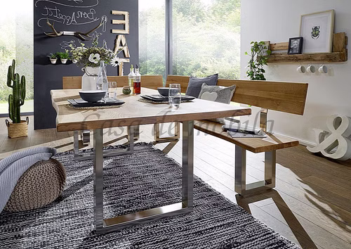 Massivholz Eckbank Sitzgruppe Esstisch Sitzbank Holzbank Küchentisch Holztisch Asteiche Wildeiche