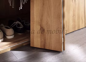 Kleiderschrank 133x221x65cm 2 Falt-Türen rustikale Wildeiche geölt Kleiderschrank 133x221x65cm 2 Falt-Türen rustikale Wildeiche geölt