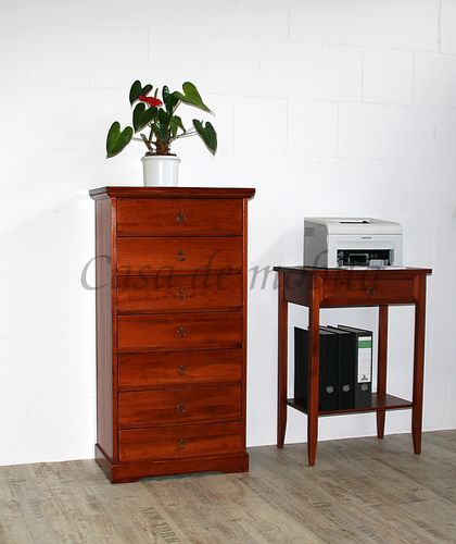 Kommode 60x112x35cm, Pappel massiv kirschbaumfarben lackiert