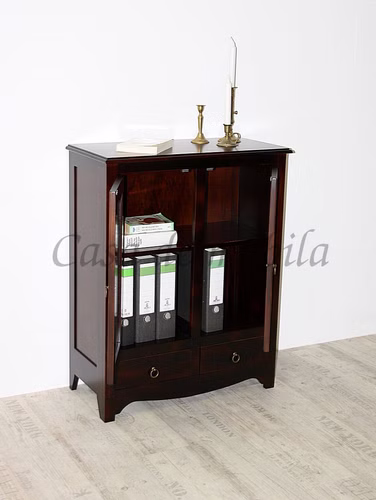 Massivholz kommode 78x100x37cm AQUA Pappel massiv Dunkelbraun kolonial Casa de mobila Goslar