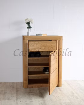 Massivholz Schuhkommode Rechts HORIZONT 71x94x40cm eiche massiv natur geölt Casa de mobila Goslar