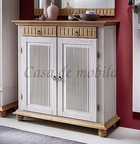Schuhschrank 107x111x43cm POARTA Kiefer massiv weiß