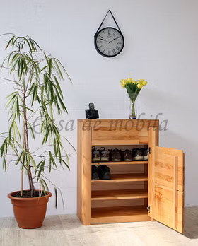 Echtholz Schuhkommode 71x94x40cm rechts HORIZONT buche massiv natur geölt Casa de mobila Goslar