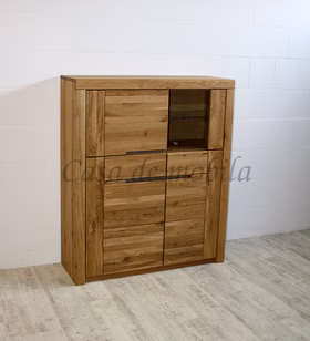Highboard 115x137x40cm HORIZONT Wildeiche massiv natur geölt