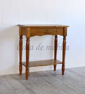 Massivholz Telefontisch mit gedrechselten beinen VARESE 74x79x33cm Bernsteinfarben lackiert Casa de mobila Goslar