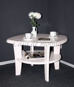 Massivholz Couchtisch rund mit ablage 74x48x74cm ESBJERG Kiefer massiv weiß lackiert Casa de mobila Goslar Massivholz Couchtisch rund mit ablage 74x48x74cm ESBJERG Kiefer massiv weiß lackiert Casa de mobila Goslar
