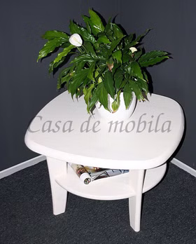 Runder Blumentisch mit ablage 74x48x74cm ESBJERG Kiefer massiv weiß lackiert Casa de mobila Goslar Runder Blumentisch mit ablage 74x48x74cm ESBJERG Kiefer massiv weiß lackiert Casa de mobila Goslar
