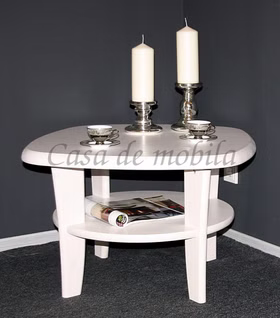 Stubentisch rund mit ablage 74x48x74cm ESBJERG Kiefer massiv weiß lackiert Casa de mobila Goslar Stubentisch rund mit ablage 74x48x74cm ESBJERG Kiefer massiv weiß lackiert Casa de mobila Goslar