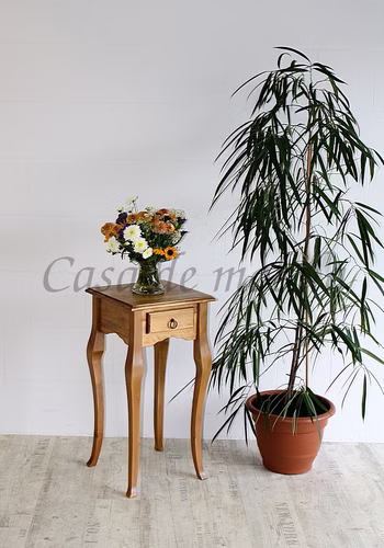 Massivholz Blumentisch 39x80x39cm VENEZIA Pappel massiv honigfarben lackiert Casa de mobila Goslar