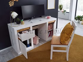 Massivholz PC-tisch Celle Kiefer massiv weiß gelaugt geölt casademobila Goslar
