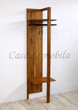 Massivholz garderobe Brest Wildeiche massiv geölt rustikal Eisen Vintage Casa de mobila Goslar