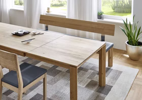 Massivholz Esstisch ausziehbar DION nach Maß rustikale Asteiche massiv Bianco geölt Höhe 76cm Casa de mobila Goslar Massivholz Esstisch ausziehbar DION nach Maß rustikale Asteiche massiv Bianco geölt Höhe 76cm Casa de mobila Goslar