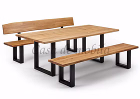 Sitzbank 180x92x49cm ZINGST Eisenfüße Rückenlehne Wildeiche massiv geölt Sitzbank 180x92x49cm ZINGST Eisenfüße Rückenlehne Wildeiche massiv geölt
