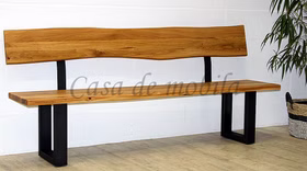 Breite bank mit Lehne 260x92x49cm ZINGST Metallbeine Schwarz Wildeiche massiv natur geölt Casa de mobila Goslar Breite bank mit Lehne 260x92x49cm ZINGST Metallbeine Schwarz Wildeiche massiv natur geölt Casa de mobila Goslar
