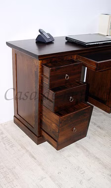 Vollholz Schreibtisch kolonialstil 135x78x48cm TOSCANA Pappel braun lackiert casademobila Vollholz Schreibtisch kolonialstil 135x78x48cm TOSCANA Pappel braun lackiert casademobila