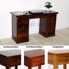 Schreibtisch 135x78x48cm TOSCANA Pappel braun kolonial,honig bernsteinfarbe lackiert Schreibtisch 135x78x48cm TOSCANA Pappel braun kolonial,honig bernsteinfarbe lackiert