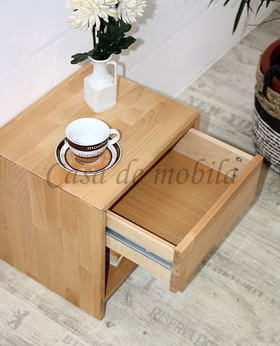 Nachtschrank mit schublade und ablage 40x40x33cm JUDITH buche massiv natur geölt Casademobila.com online kaufen