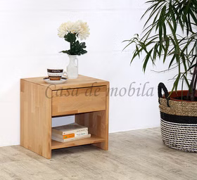 Nachtschrank mit schublade und ablage 40x40x33cm JUDITH Kernbuche massiv natur geölt Casademobila.com online kaufen