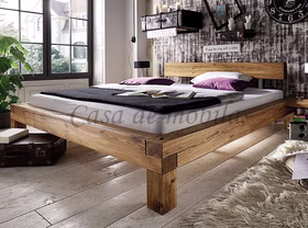 Balkenbett I WOODSTOCK Wildeiche massiv geölt Holzbett Doppelbett WOODSTOCK 140,160,180,200,220x40cm Asteiche massiv natur geölt Casa de mobila Goslar