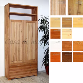 Dielenschrank 89x200x33cm CONTRA Massivholz 2türig mit Schubladen Massivholz Dielenschrank schmal mit Schubladen CONTRA 89x200x33cm kiefer,buche,eiche massiv geölt Casa de mobila Goslar