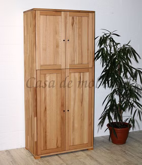 Massivholz Flurschrank 4türig CONTRA 89x200x46cm kernbuche massiv natur geölt Casa de mobila Goslar