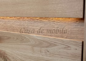 gebürsteten Applikationen Highboard Wildeiche massiv natur geölt inklusive Beleuchtung Casademobila Goslar