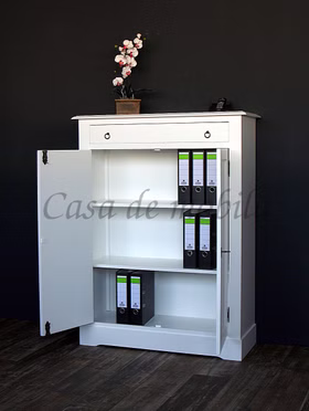 Massivholz Hochkommode 105x138x42cm TOSCANA Pappel massiv weiß lackiert casa de mobila Goslar