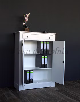 höhe kommode flur 105x138x42cm TOSCANA Pappel massiv weiß lackiert casa de mobila Goslar