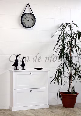 Schuhkommode 76x75x20cm DECOR Pappel weiß lackiert