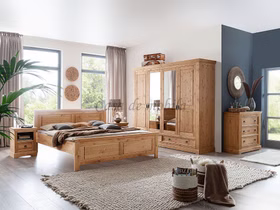 Schlafzimmer-bett Landhaus MEXICAN-STIL 180x200cm Kiefer massiv Eichefarben gelaugt geölt Casa de mobila Goslar